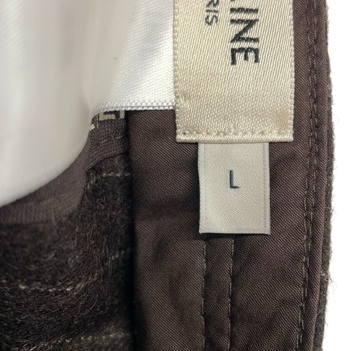 Celine Cap L Dark Brown Light Gray Embroidery Striped Wool — view 7