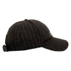 Celine Cap L Dark Brown Light Gray Embroidery Striped Wool — view 2