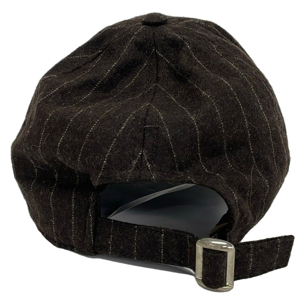 Celine Cap L Dark Brown Light Gray Embroidery Striped Wool — view 3