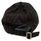 Celine Cap L Dark Brown Light Gray Embroidery Striped Wool — view 3