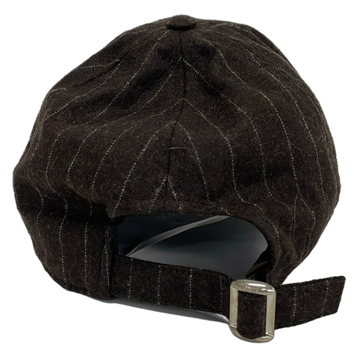 Celine Cap L Dark Brown Light Gray Embroidery Striped Wool — view 3