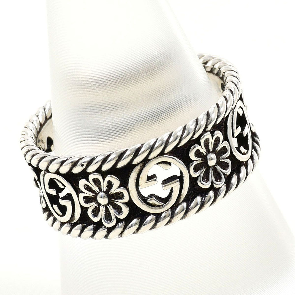Gucci Interlocking Flower 925 Sterling Silver Ring — view 2