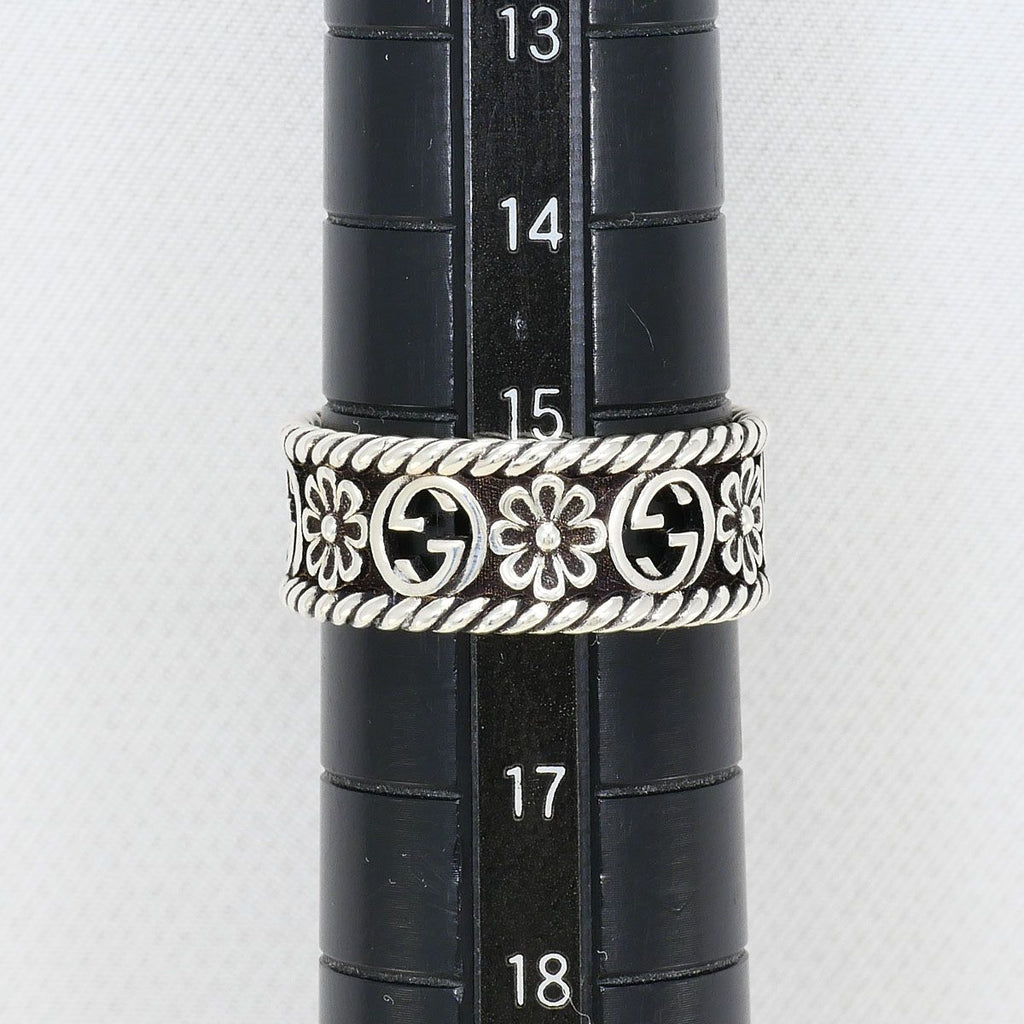 Gucci Interlocking Flower 925 Sterling Silver Ring — view 8