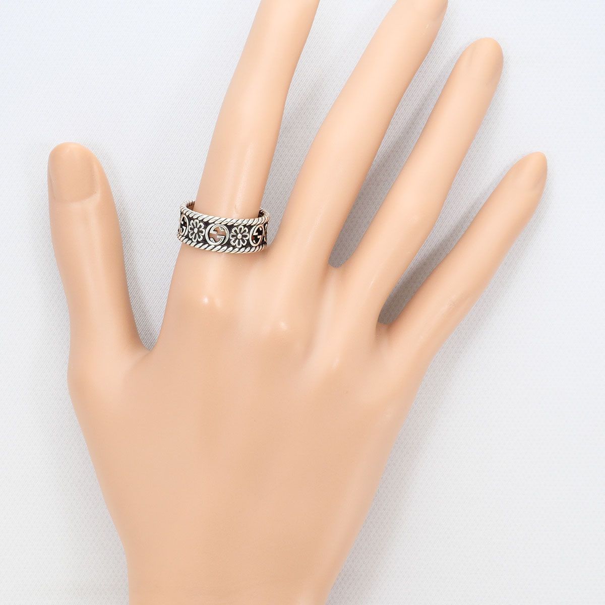 Gucci Interlocking Flower 925 Sterling Silver Ring — view 7