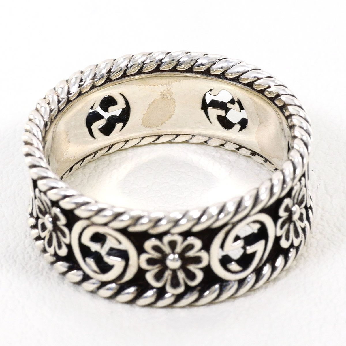 Gucci Interlocking Flower 925 Sterling Silver Ring — view 3