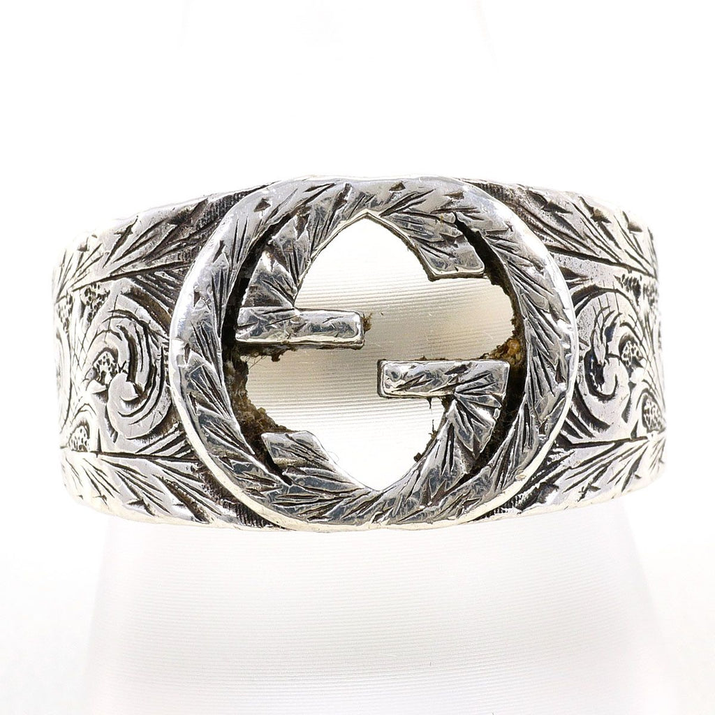 Gucci Interlocking Arabesque 925 Sterling Silver Ring