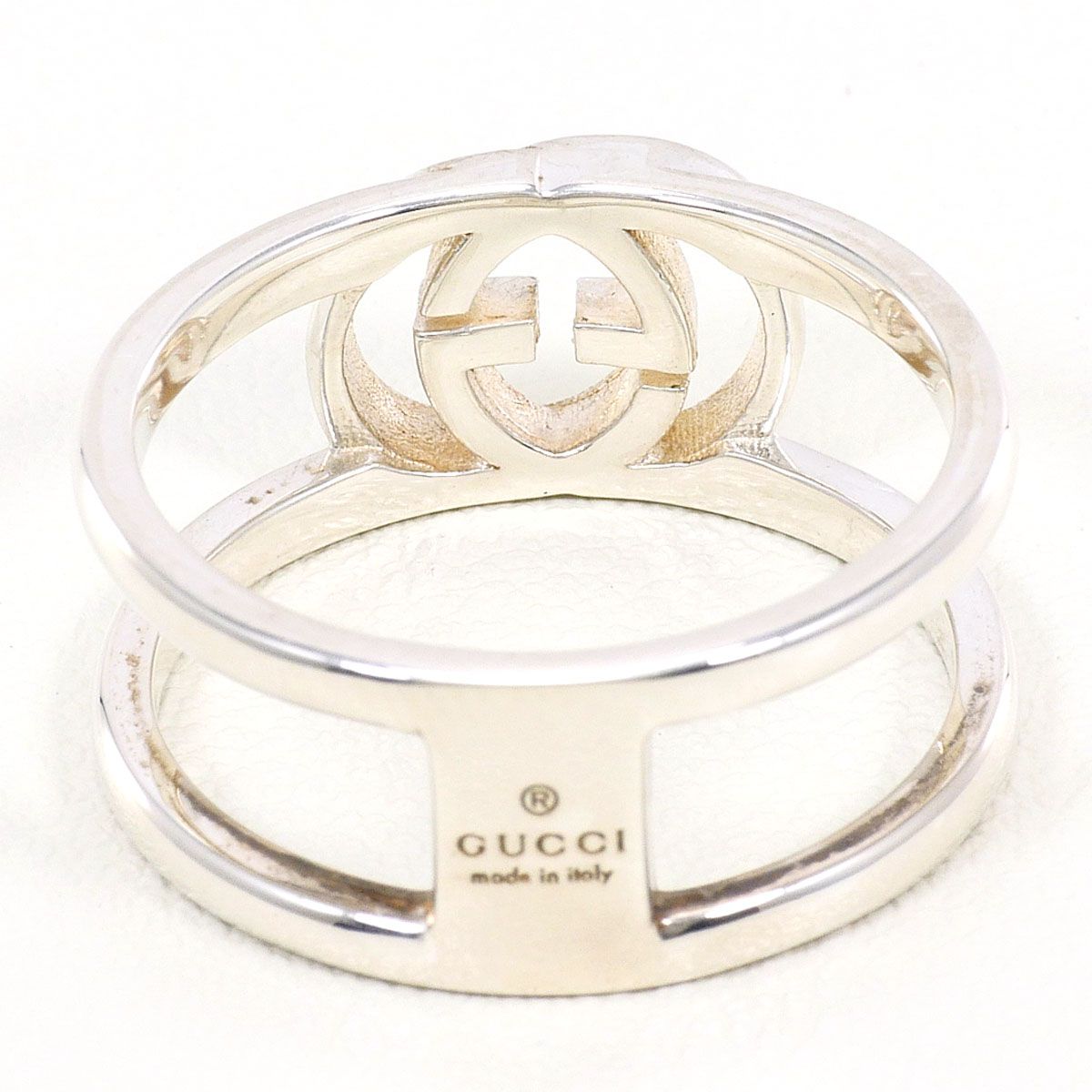 Gucci Interlocking Open 925 Sterling Silver Ring — view 3