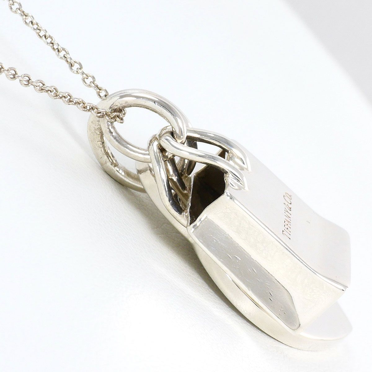 Tiffany & Co Shopping Bag Heart Tag 925 Sterling Silver Necklace 39 cm — view 3