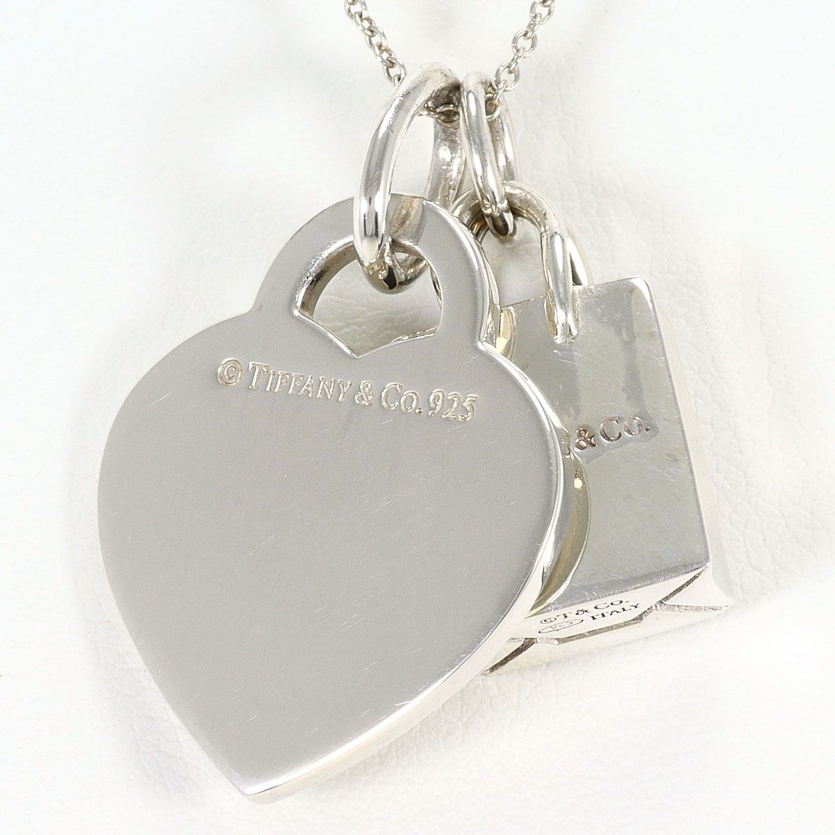 Tiffany & Co Shopping Bag Heart Tag 925 Sterling Silver Necklace 39 cm — view 4