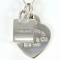 Tiffany & Co Shopping Bag Heart Tag 925 Sterling Silver Necklace 39 cm