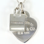 Tiffany & Co Shopping Bag Heart Tag 925 Sterling Silver Necklace 39 cm