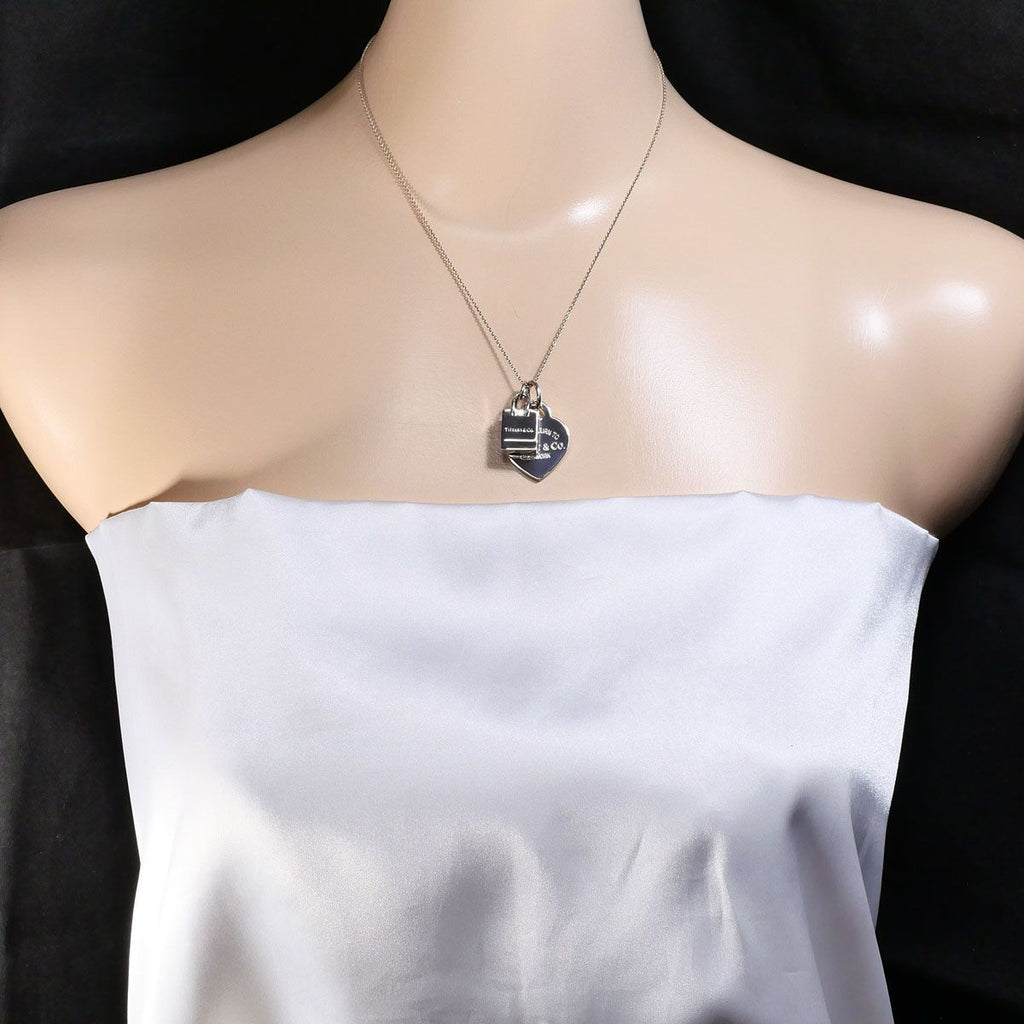 Tiffany & Co Shopping Bag Heart Tag 925 Sterling Silver Necklace 39 cm — view 7