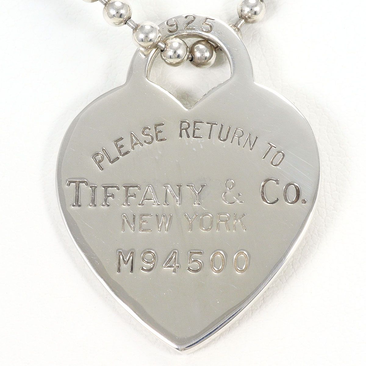 Tiffany & Co Heart Tag Silver Necklace 86 cm