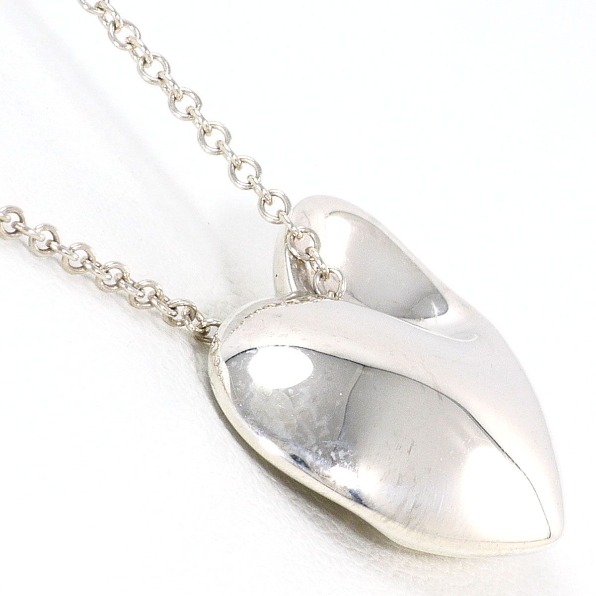 Tiffany & Co Fold Heart 925 Sterling Silver Necklace 40 cm — view 2