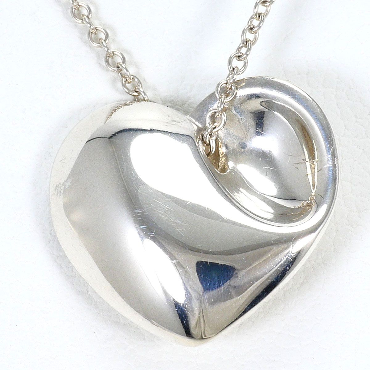 Tiffany & Co Fold Heart 925 Sterling Silver Necklace 40 cm — view 3