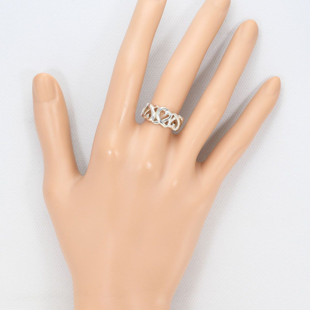Tiffany & Co Triple Loving Heart 925 Sterling Silver Ring — view 6