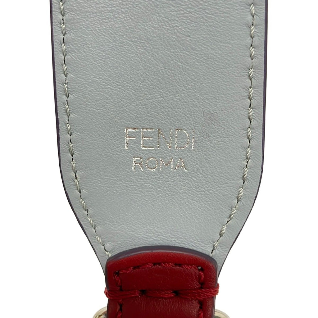 Fendi Shoulder Strap Bordeaux Gray Leather — view 3