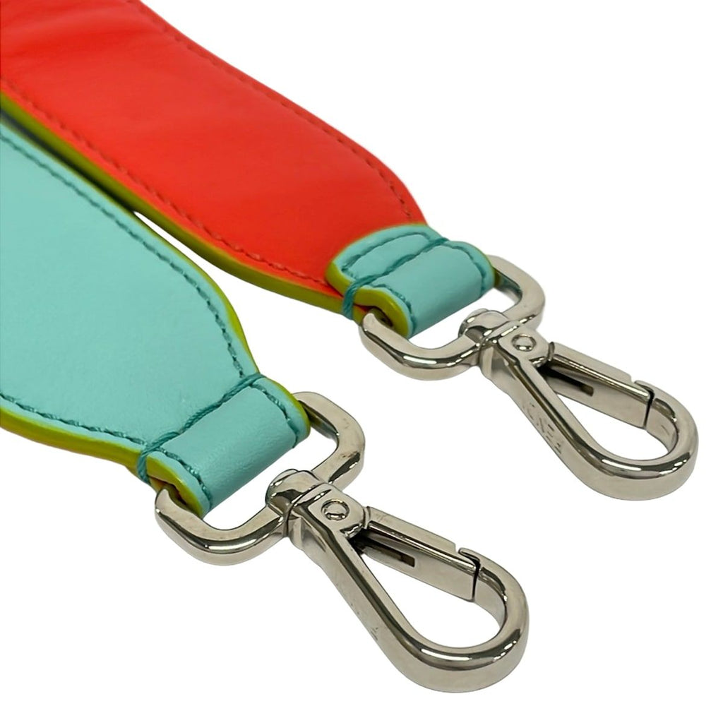 Fendi Shoulder Strap Orange Light Green Leather — view 4