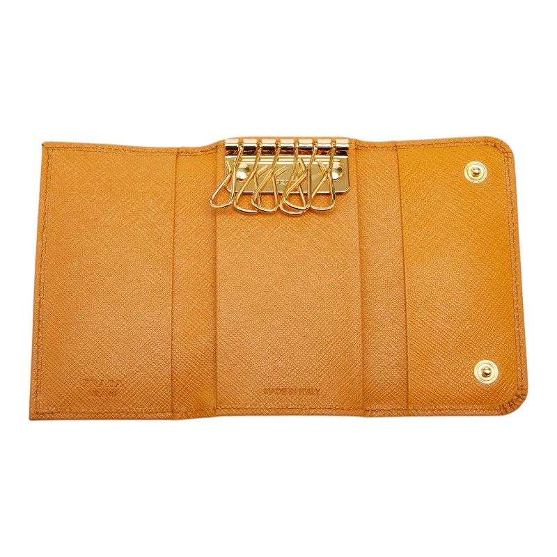 Prada Key Case Yellow Saffiano Leather Key Holder — view 6