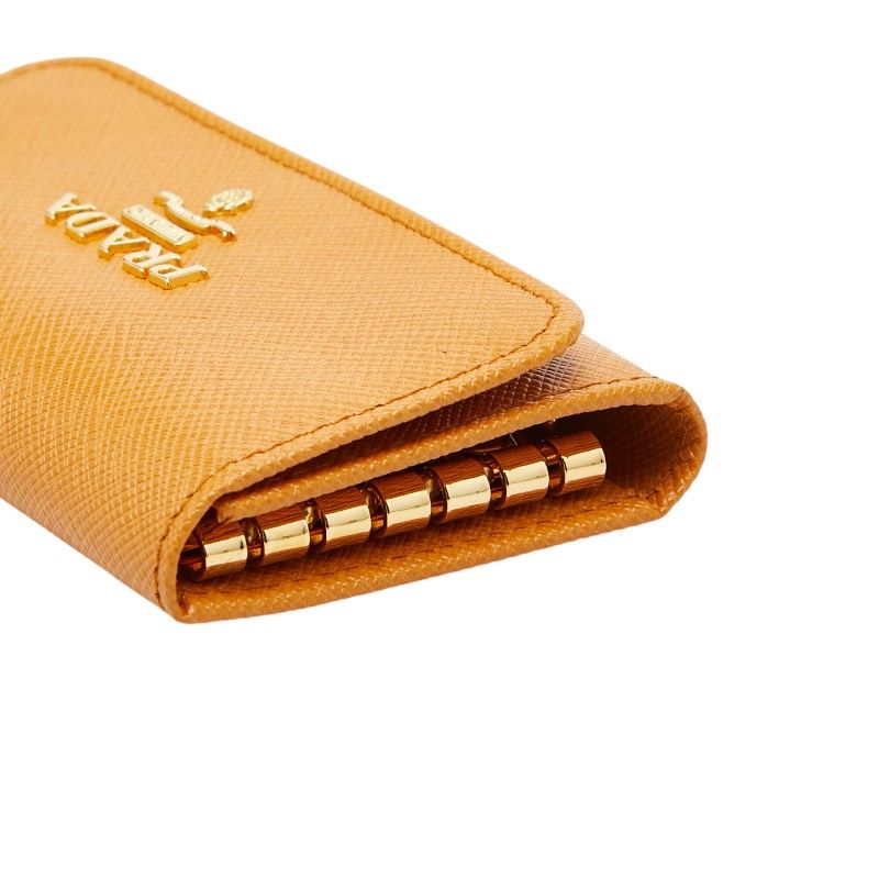 Prada Key Case Yellow Saffiano Leather Key Holder — view 5
