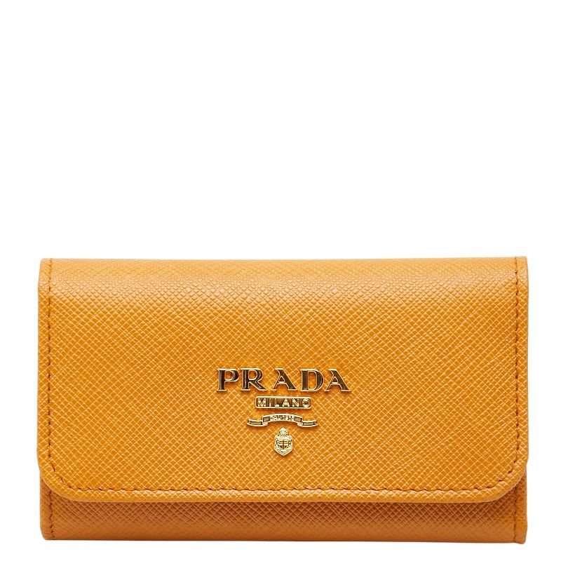 Prada Key Case Yellow Saffiano Leather Key Holder