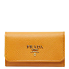 Prada Key Case Yellow Saffiano Leather Key Holder