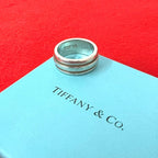 Tiffany & Co Group Double Line Ring 925 Sterling Silver