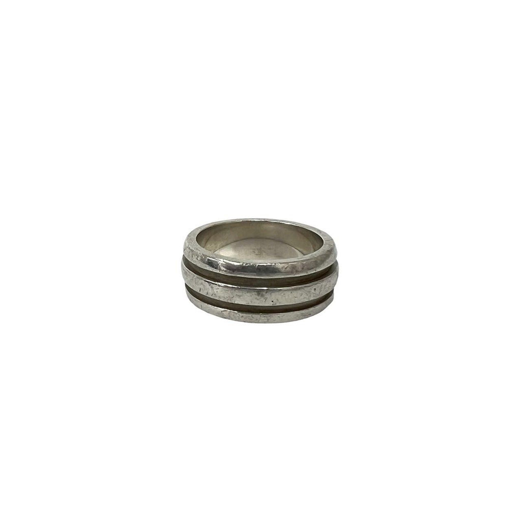 Tiffany & Co Group Double Line Ring 925 Sterling Silver