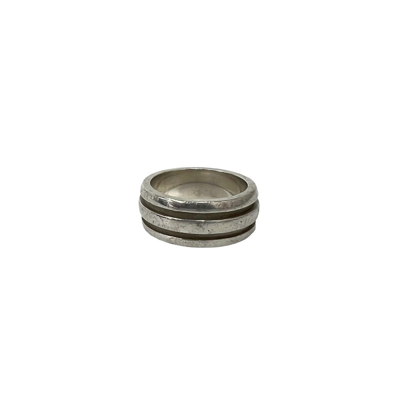 Tiffany & Co Group Double Line Ring 925 Sterling Silver