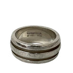 Tiffany & Co Group Double Line Ring 925 Sterling Silver