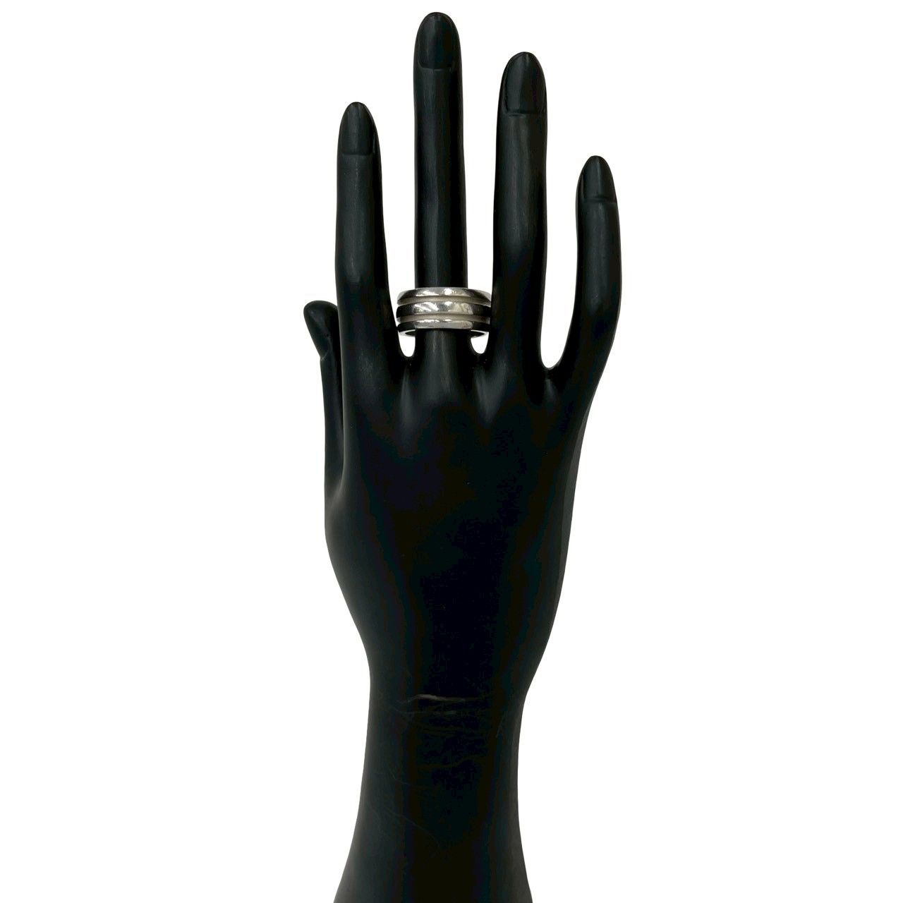 Tiffany & Co Group Double Line Ring 925 Sterling Silver