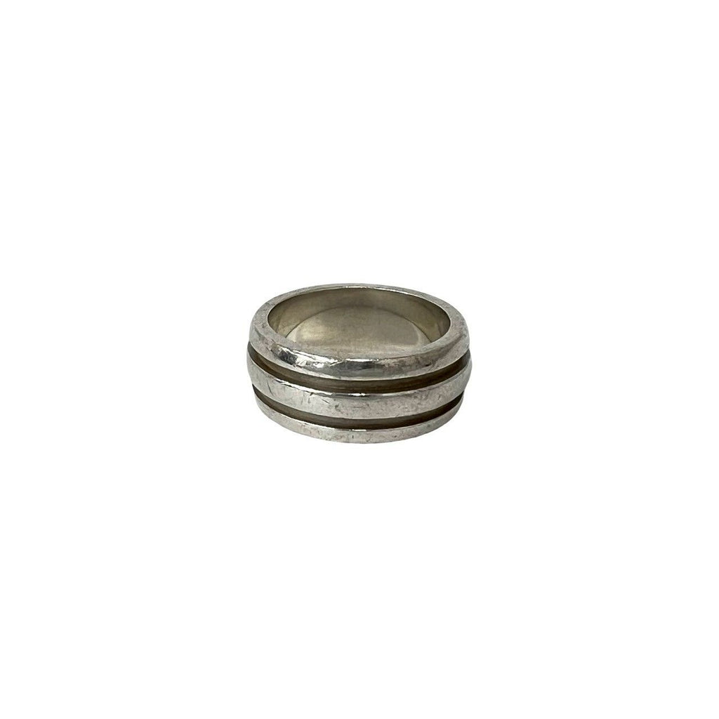 Tiffany & Co Group Double Line Ring 925 Sterling Silver