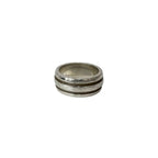 Tiffany & Co Group Double Line Ring 925 Sterling Silver