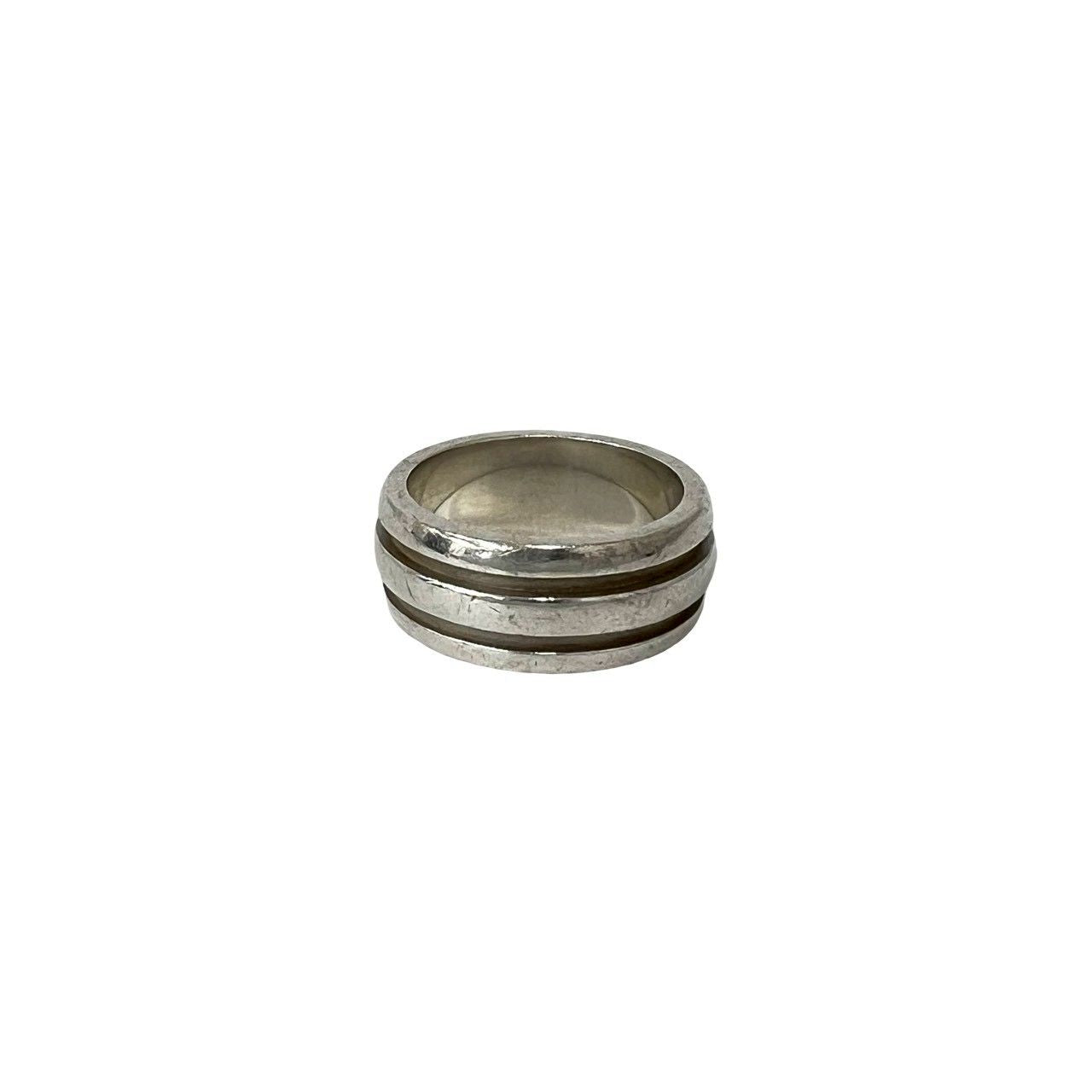 Tiffany & Co Group Double Line Ring 925 Sterling Silver