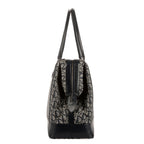Dior Large Trotter Frame Bag Beige Navy Pattern Canvas — view 3
