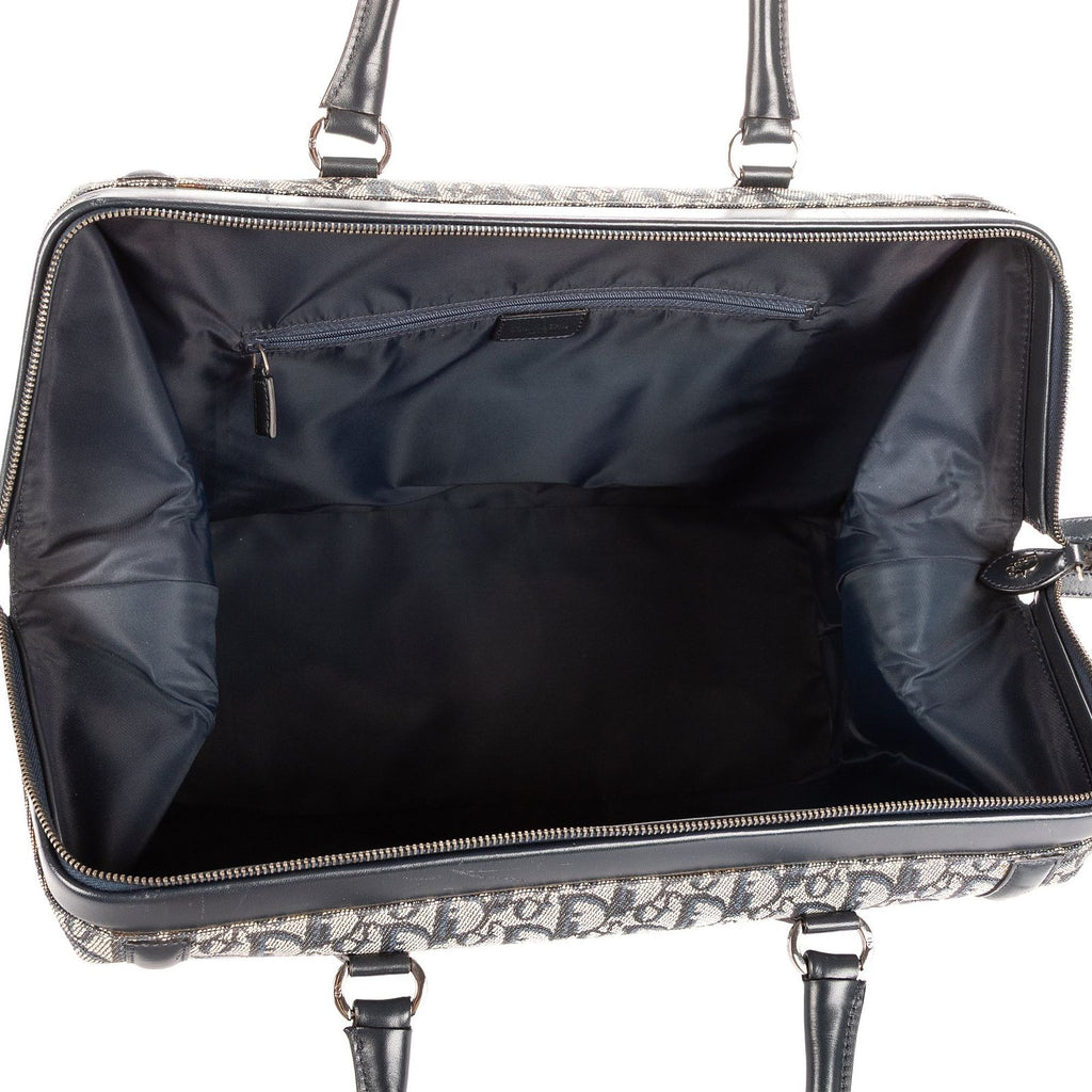 Dior Large Trotter Frame Bag Beige Navy Pattern Canvas — view 9