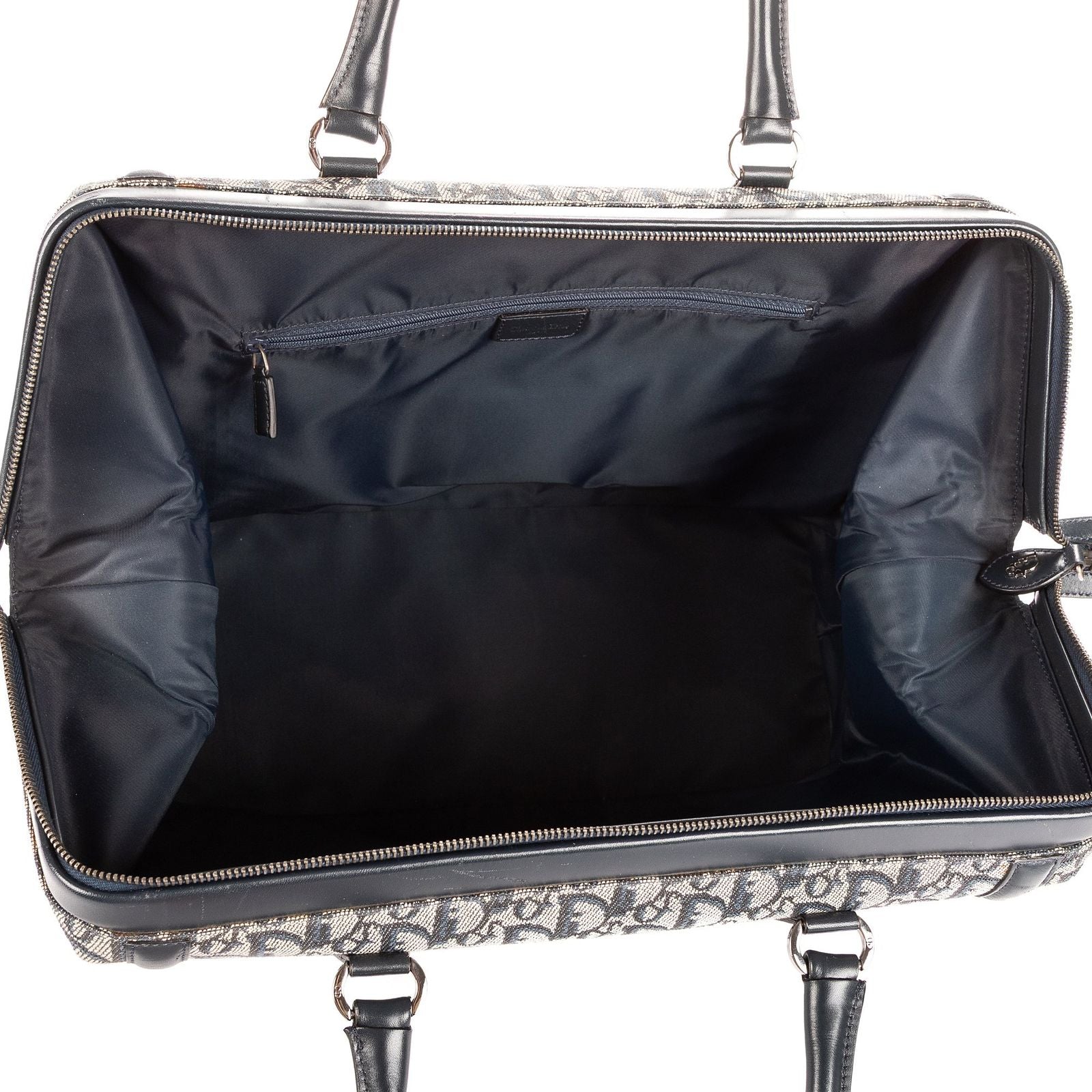 Dior Large Trotter Frame Bag Beige Navy Pattern Canvas — view 9