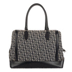 Dior Large Trotter Frame Bag Beige Navy Pattern Canvas — view 4