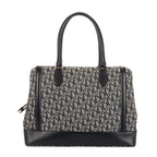 Dior Large Trotter Frame Bag Beige Navy Pattern Canvas