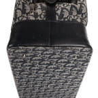 Dior Large Trotter Frame Bag Beige Navy Pattern Canvas — view 8