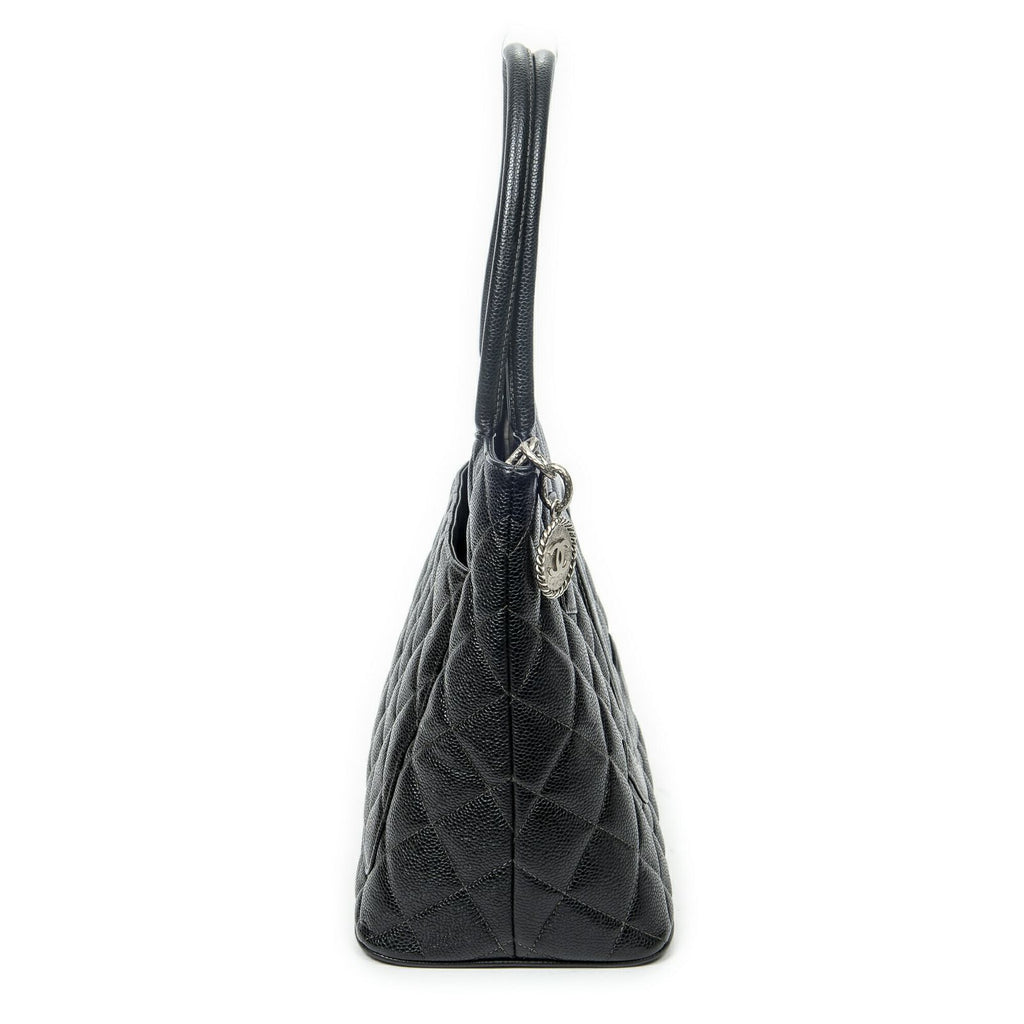 Chanel Timeless Medallion Tote Black Quilted Caviar Leather — view 4