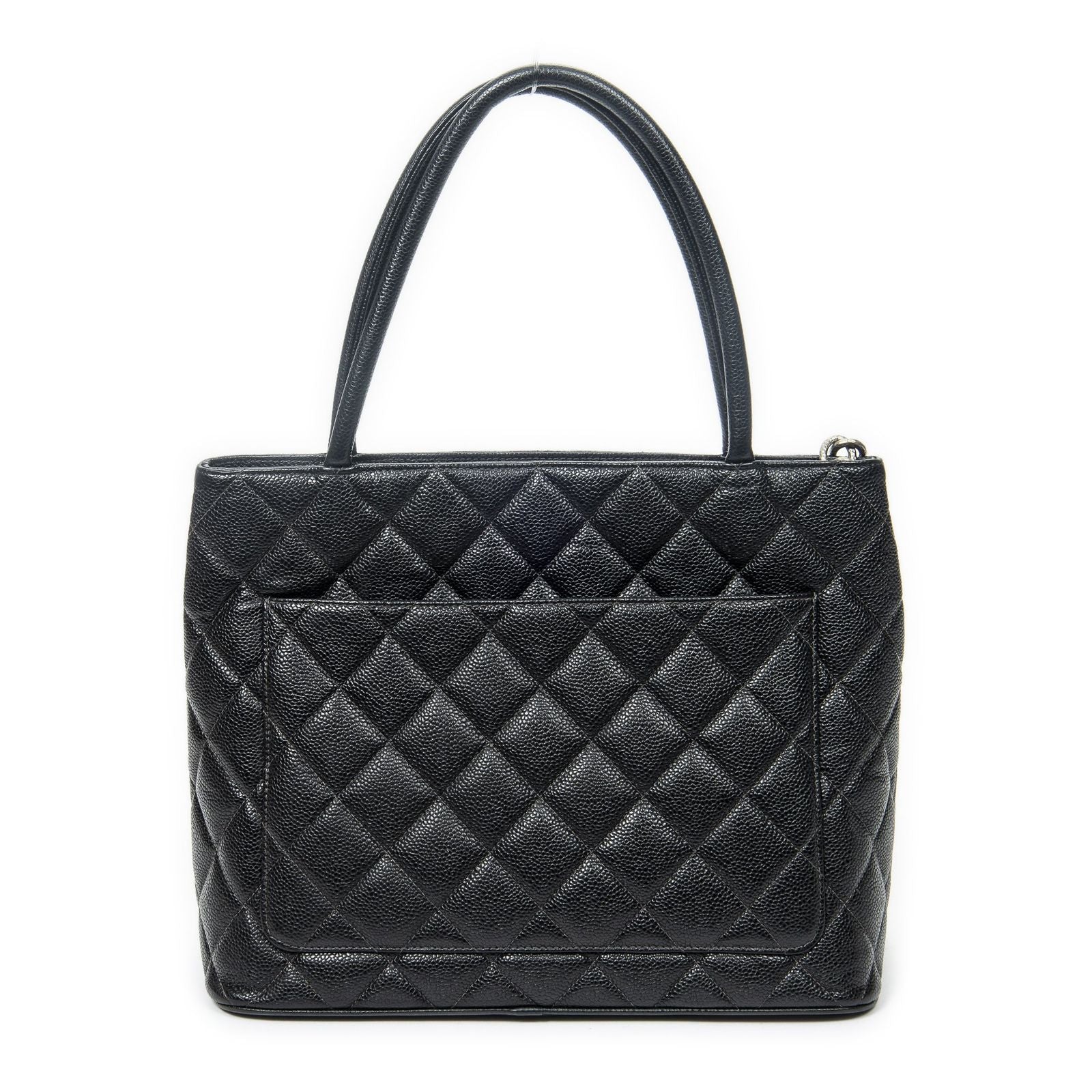 Chanel Timeless Medallion Tote Black Quilted Caviar Leather — view 5