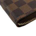 Louis Vuitton Portefeuille Clemence Zip Around Damier Leather Wallet Brown — view 5