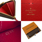 Louis Vuitton Portefeuille Clemence Zip Around Damier Leather Wallet Brown — view 8