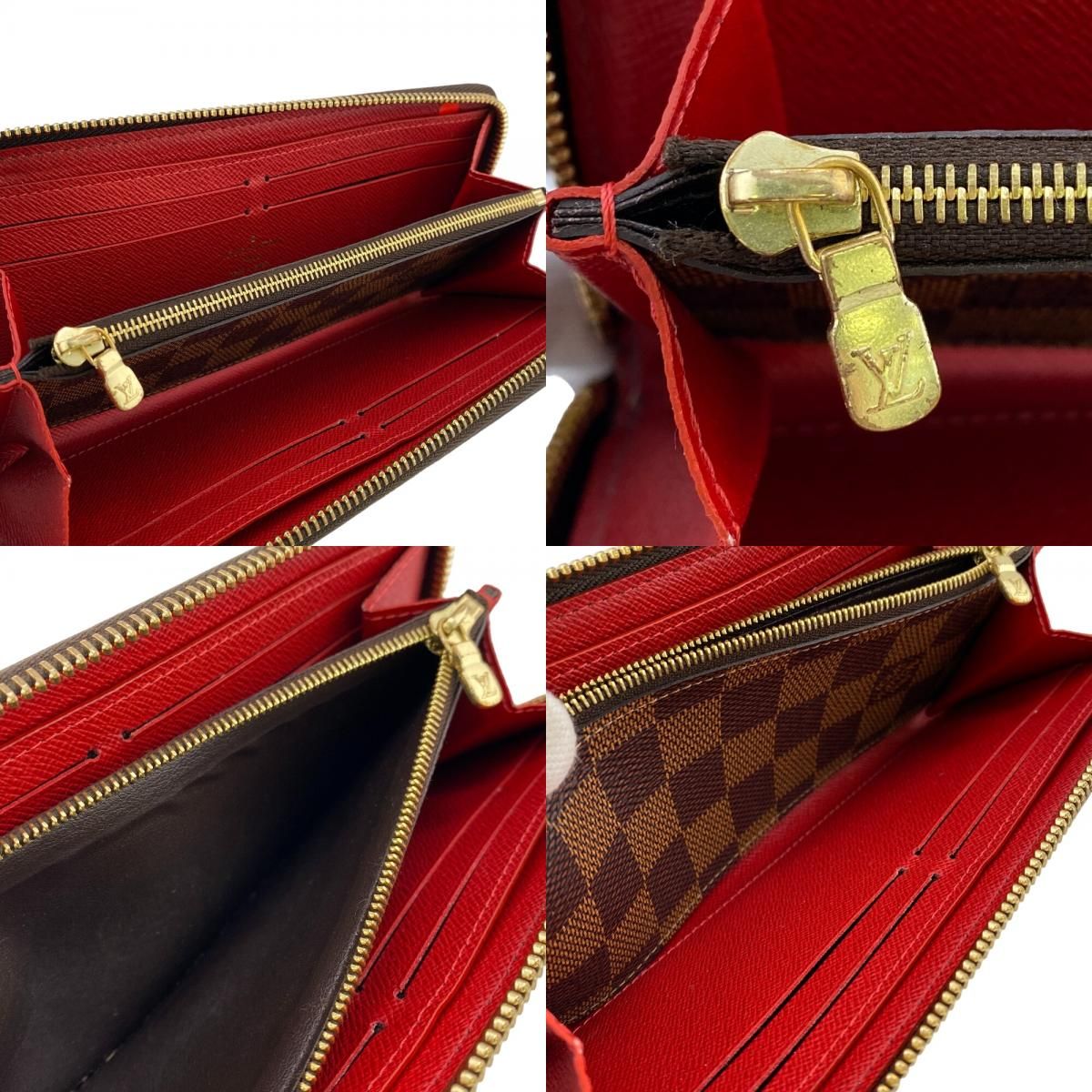 Louis Vuitton Portefeuille Clemence Zip Around Damier Leather Wallet Brown — view 7