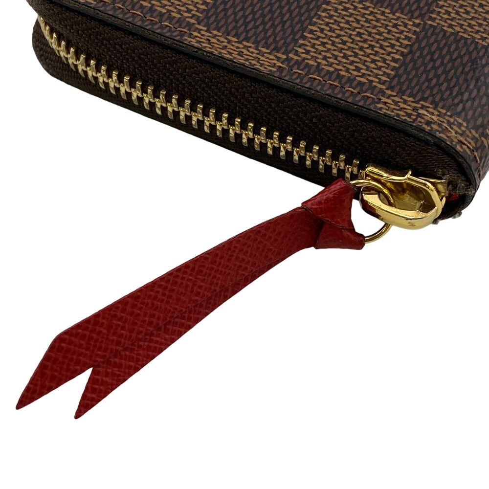 Louis Vuitton Portefeuille Clemence Zip Around Damier Leather Wallet Brown — view 6