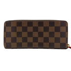 Louis Vuitton Portefeuille Clemence Zip Around Damier Leather Wallet Brown — view 2