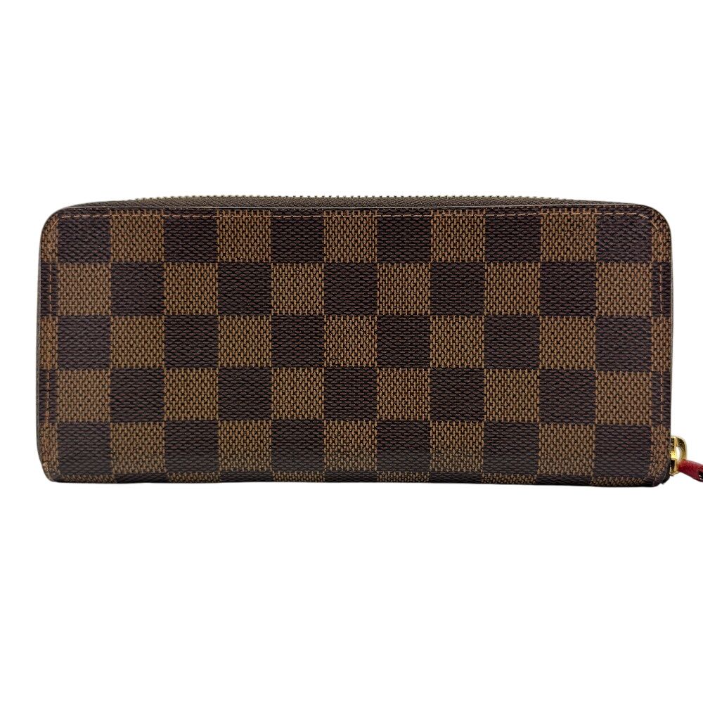 Louis Vuitton Portefeuille Clemence Zip Around Damier Leather Wallet Brown — view 2