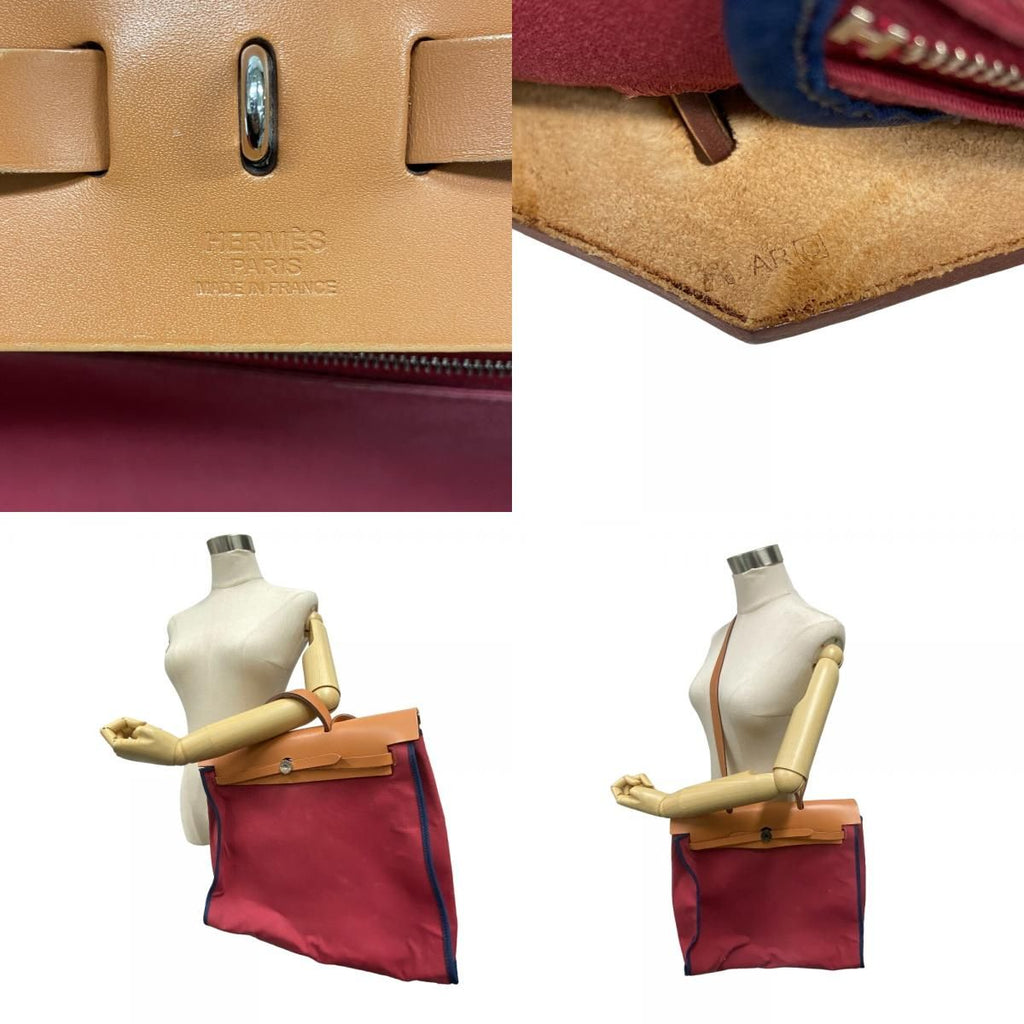 Hermes Herbag Zip 2-Way Shoulder Bag Leather Brown — view 8