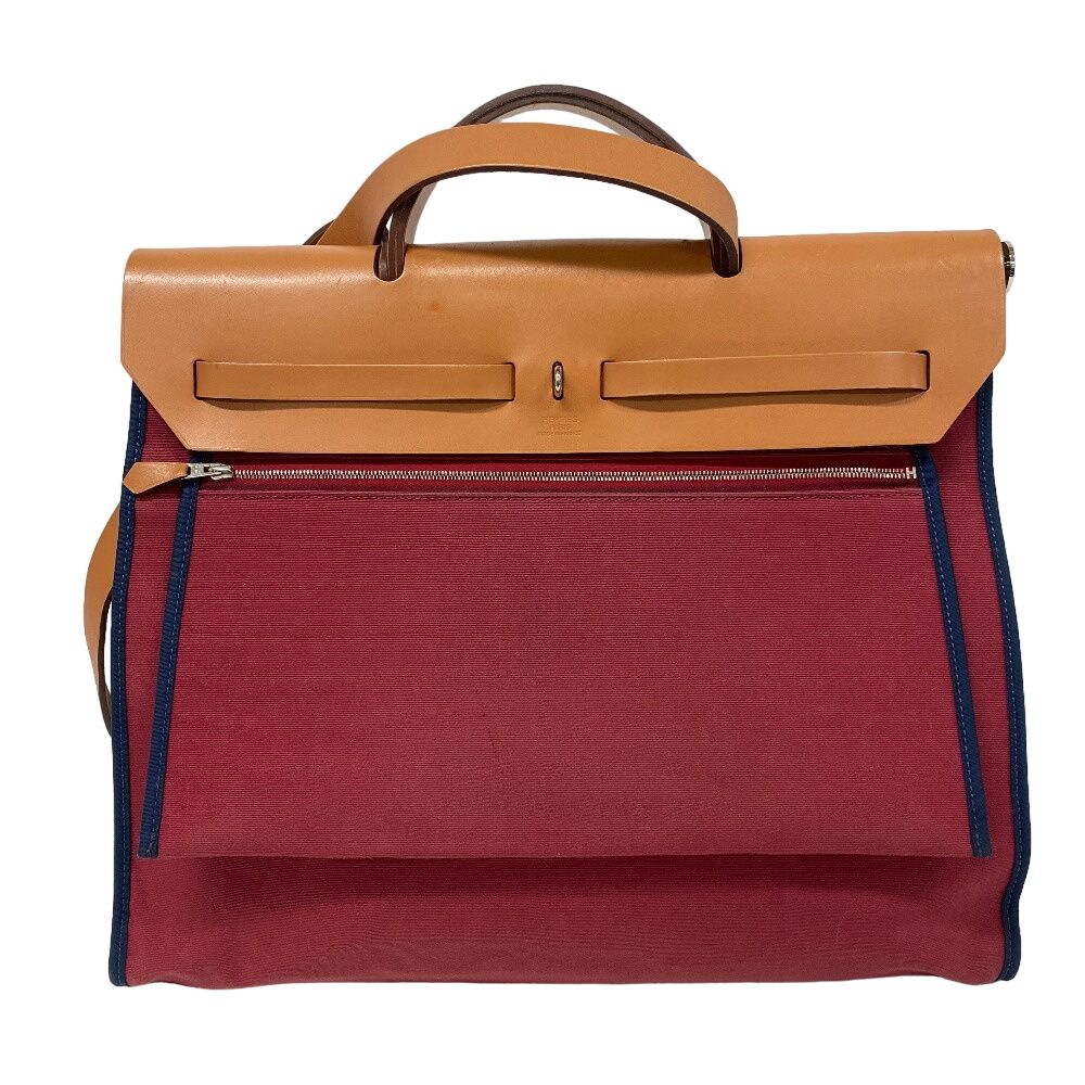 Hermes Herbag Zip 2-Way Shoulder Bag Leather Brown — view 2